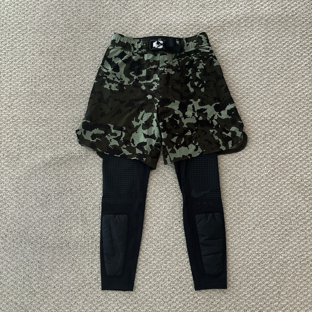 Nike Mathew M Williams camo print running set. Shorts and compression pants.